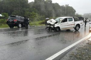Accident in rain